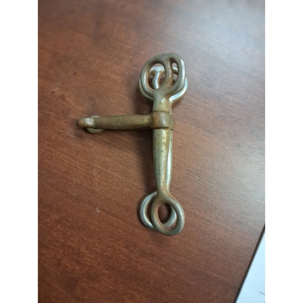 Vintage Mid-20th Century Metal Horse Bit – Jointed Snaffle Driving Bit Tack